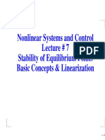 Nonlinear Systems and Control Lecture # 7 Stability of Equilibrium Points Basic Concepts & Linearization