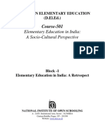 Elementary Education in India: A Socio-Cultural Perspective: Course-501