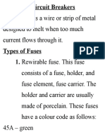 Fuses and Circuit Breakers Notes For TV