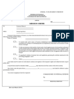 Mission Order S: Bir Form No. JANUARY, 2001