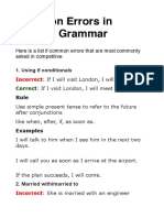 Common Errors in English Grammar: Here Is A List If Common Errors That Are Most Commonly Asked in Competitive