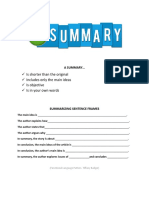 Summary Sentence Frames