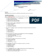 3 Monthly Examination in English 10: Vocabulary Development