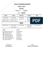 Time Table-ME-7th Semester (Session 2014)