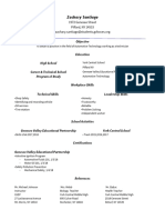 Zachary Santiago Resume