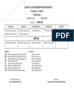 Time Table-ME-3rd Semester (Session 2016)