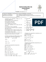 Autoevaluación de Ecuaciones de Primer Grado y Segundo Grado de 2º ESO