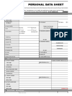 CS Form No. 212 Revised Personal Data Sheet New