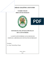 Motivación Intrínseca y El Proceso de Enseñanza Aprendizaje