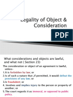 Legality of Object & Consideration