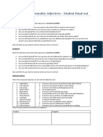 Compound Personality Adjectives Sts Handout