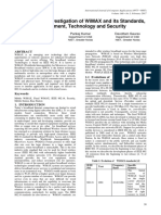 A Systematic Investigation of Wimax and Its Standards, Development, Technology and Security