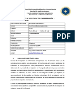 Silabo de Investigación en Enfermería I: Universidad Nacional José Faustino Sánchez Carrión Facultad de Medicina Humana