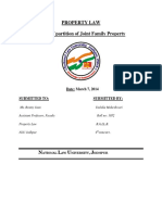 Property Law Status of Partition of Joint Family Property: N L U J