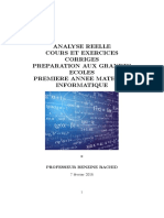 PR Benzine Rachid Analyse Reelle Cours Et Exercices Corriges Premiere Annee Maths Et Informatique PDF