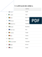 Países y Capitales de África