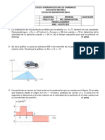 Examen Fisica I Cinematica de La Particula Segundo G (A) Mayo 2018