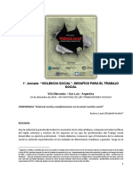 Violencia Social y Manifestaciones en La Actual Cuestión Social - Acotto - Coferencia Villa Mercedes