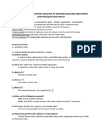 Chapter 3: Mathematical Analysis of Material Balance Equations and Process Flow Sheets