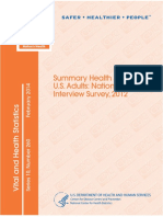 Summary Health Statistics For U.S. Adults: National Health Interview Survey, 2012