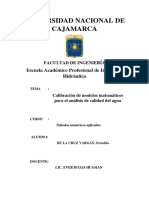 Calibración Del Modelo Matemático QUAL2K para El Análisis de Calidad Del Agua