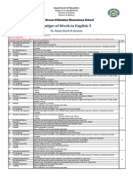 Budget of Work in English 5: Don Severo Felismino Elementary School