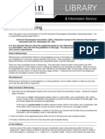 33 APA Referencing: American Psychological Association. (2001) - Publication Manual of The American Psychological