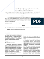 Formato de Un Artículo Científico (Paper) para Presentar Informe de Salida A Terreno en La Asignatura de Química de Proceso