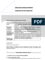   Curso Superior de Tecnologia em Gestão Financeira Semestre: 3º/4º