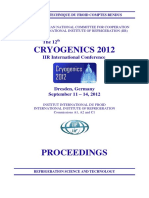 12th CRYOGENICS 2012 IIR International Conference Dresden Germany