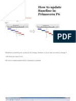 How To Update Baseline in Primavera