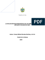 La Evaluación Psicopedagógica de Los Niños Sordos Con Implante Coclear en Cuba"