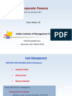 Corporate Finance: Class Notes 10