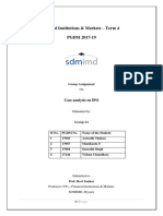 Financial Institutions & Markets - Term 4 PGDM 2017-19: Case Analysis On IPO