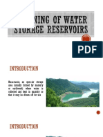 Planning of Water Storage Reservoirs Sarah