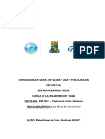 Portfólio 1 Aula 1 Tópicos de Física Moderna PDF