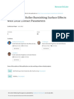 Correlation of Roller Burnishing Surface Effects With Local Contact Parameters