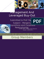 Management and Leveraged Buy-Out