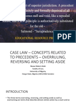 CASE LAW - CONCEPTS RELATED TO PRECEDENTS - Overruling Etc