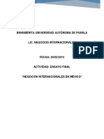 Ensayo Final Negocios Internacionales en México