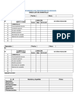 Check List Canastillo