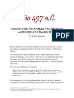 Año 457, Decreto de Artajerjes e Inicio de Las 70 Semanas y 2300 Dias