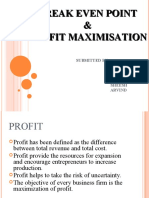 Break Even Point & Profit Maximisation