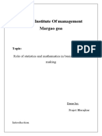 Role of Statistic and Mathametics in Business Decisionmaking