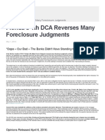 Florida's 4th DCA Reverses Many Foreclosure Judgments