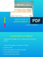 Selection of Teeth & Arrangement of Teeth: Praveen V Badwaik