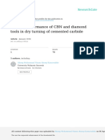 Cutting Performance of CBN and Diamond Tools in Dry