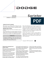 2008 Sprinter Owners Manual PDF