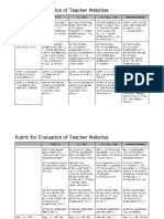 Rubric For Classroom Websites