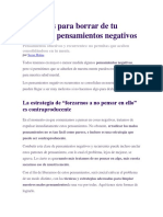 7 Técnicas para Borrar de Tu Mente Los Pensamientos Negativos